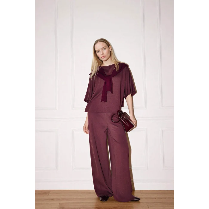 Defacto H0143AXBN277 Bordo Straıght Fıt Düz Paça Pantolon