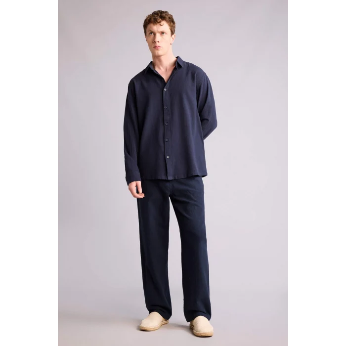 Defacto G2592AXNV175 Lacivert %100 Pamuk Baggy Fit Pantolon