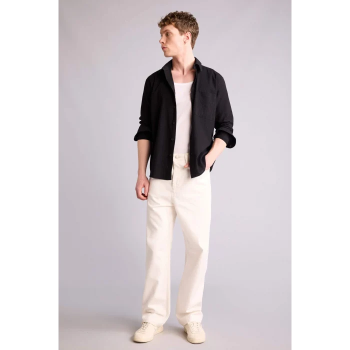 Defacto H2293AXBK81 Siyah Regular Fıt Uzun Kollu Gömlek