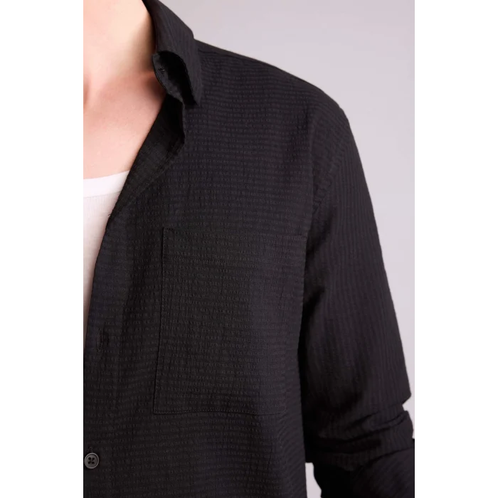 Defacto H2293AXBK81 Siyah Regular Fıt Uzun Kollu Gömlek