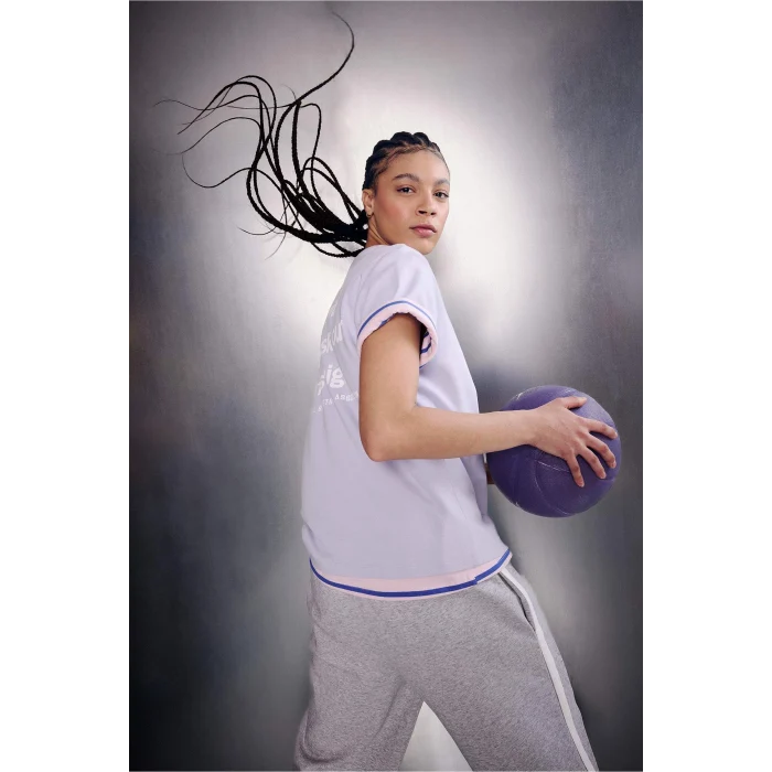 Defacto G0680AXPR40 Mor NBA Wordmark Oversıze Sırt Baskılı Tişört