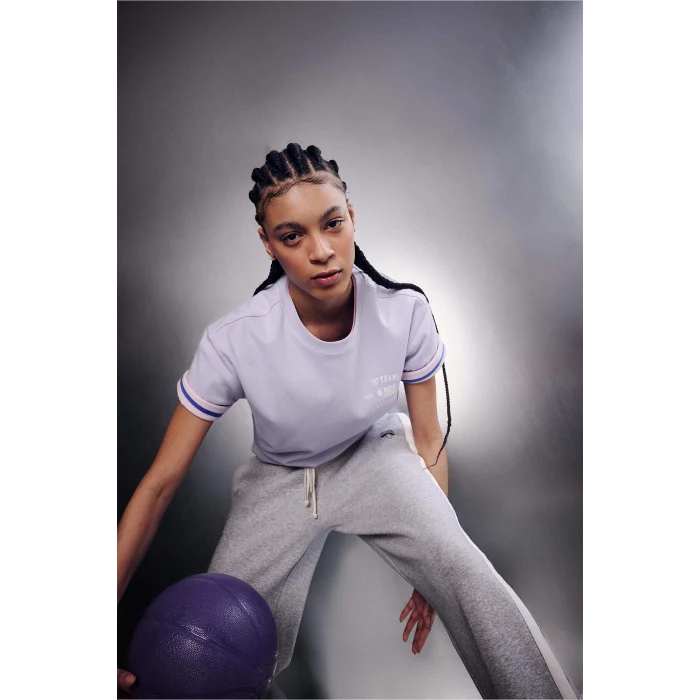 Defacto G0680AXPR40 Mor NBA Wordmark Oversıze Sırt Baskılı Tişört