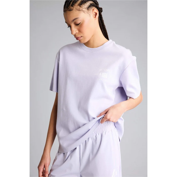 Defacto G0680AXPR40 Mor NBA Wordmark Oversıze Sırt Baskılı Tişört