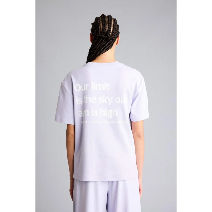 Defacto G0680AXPR40 Mor NBA Wordmark Oversıze Sırt Baskılı Tişört