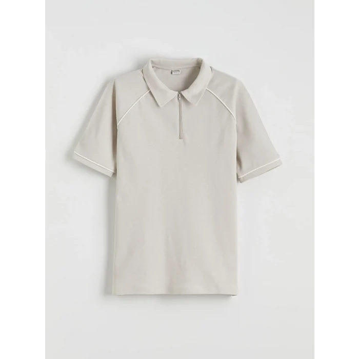 LCW Kids Gri Polo Yaka Erkek Çocuk Pike Tişört