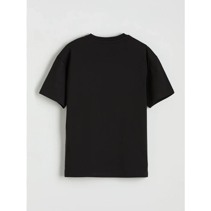 LCW Kids Siyah Bisiklet Yaka Basic Erkek Çocuk Tişört