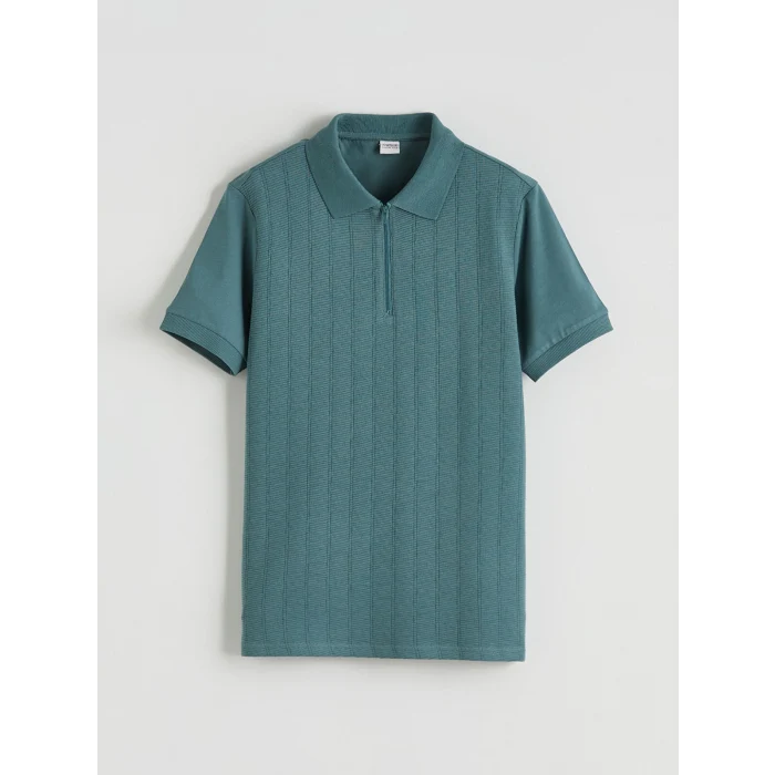 LCW Kids Yeşil Polo Yaka Erkek Çocuk Tişört