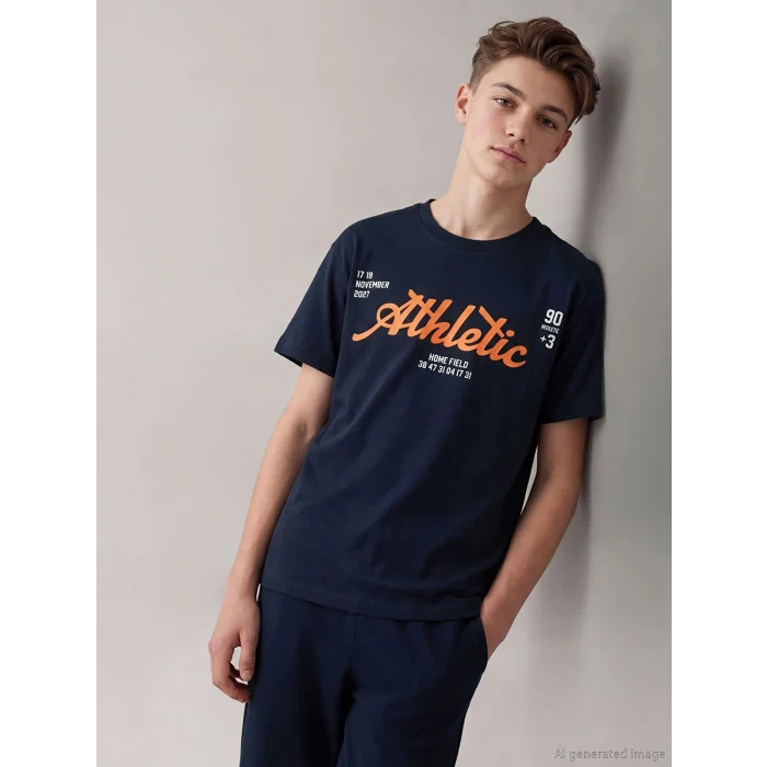 LCW Kids Lacivert Baskılı Erkek Çocuk Tişört