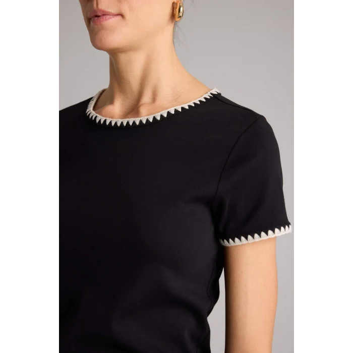 Defacto F9831AXBK81 Siyah Regular Fıt Bisiklet Yaka Ribana Kısa Kollu Tişört