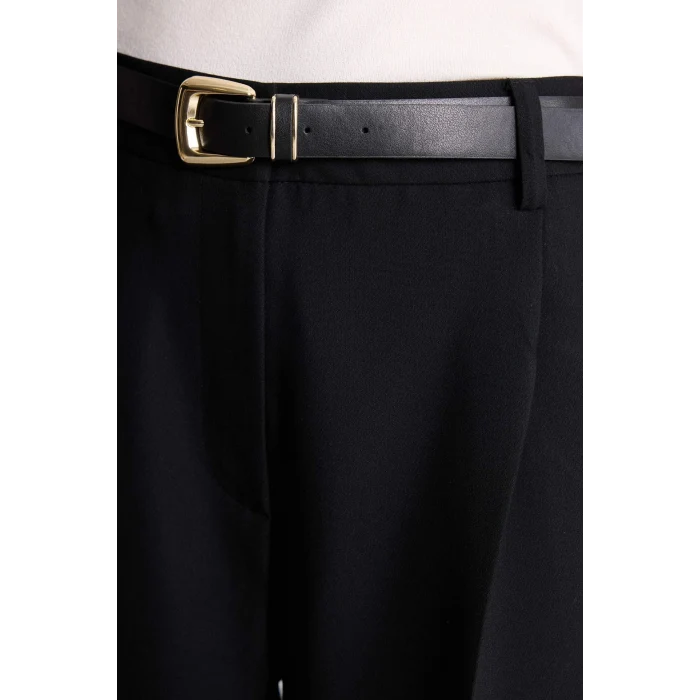 Defacto G8831AXBK81 Siyah Straıght Fıt Yüksek Bel Düz Paça Pantolon