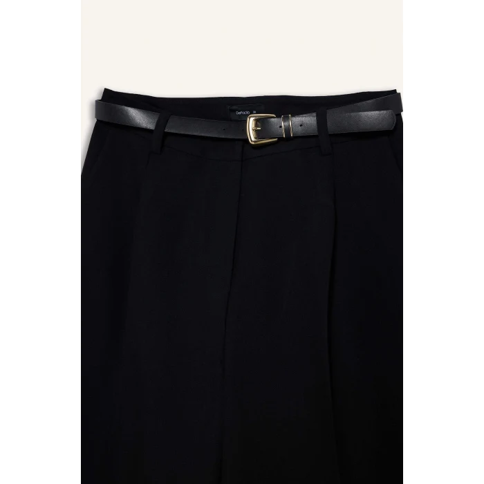 Defacto G8831AXBK81 Siyah Straıght Fıt Yüksek Bel Düz Paça Pantolon