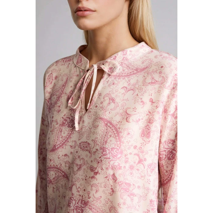 Defacto N1809AZER37 Ekru Baskılı Uzun Kollu Bluz