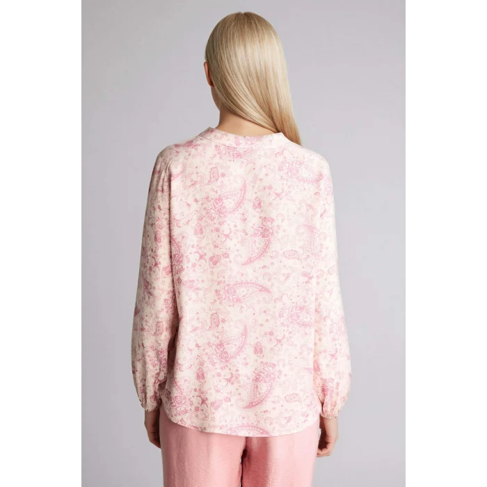 Defacto N1809AZER37 Ekru Baskılı Uzun Kollu Bluz