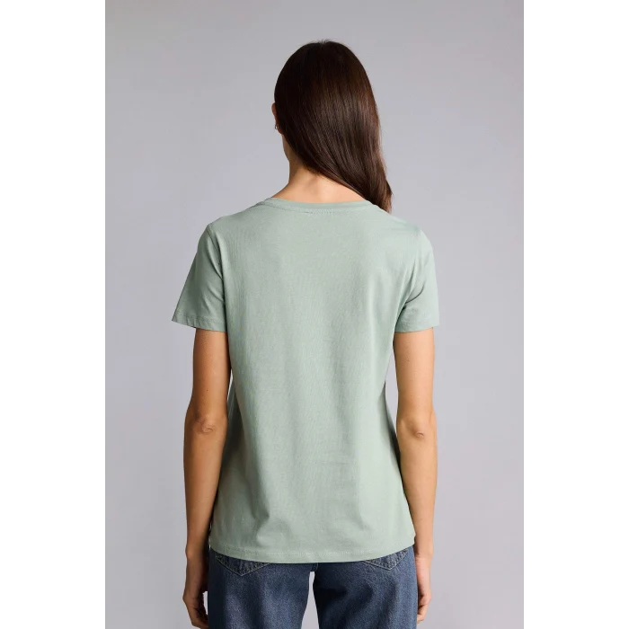 Defacto H1383AXKH434 Haki Regular Fıt Bisiklet Yaka Slogan Desenli Penye Kısa Kollu Tişört