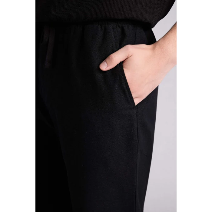 Defacto D2671AXBK81 Siyah %100 Pamuk Slim Fit Pantolon