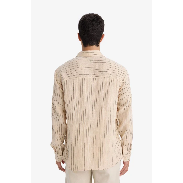 Defacto F8083AXBG74 Bej %100 Pamuk Gömlek