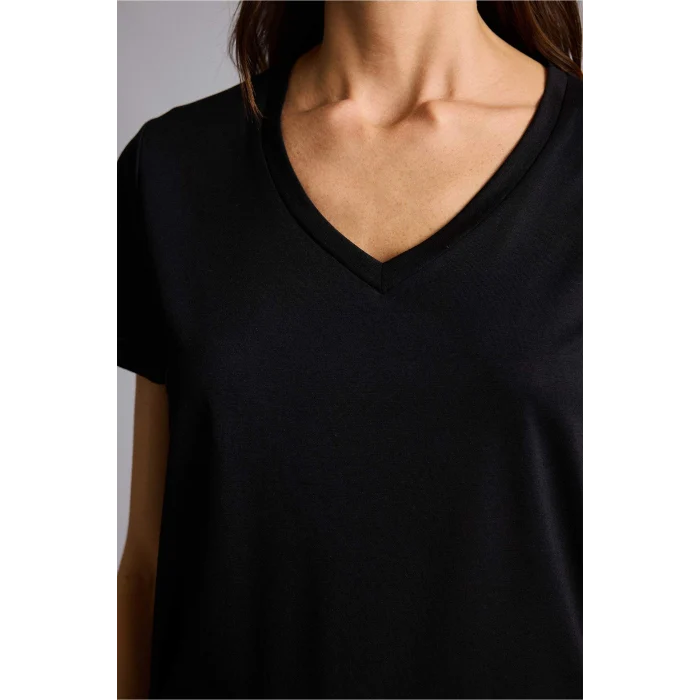 Defacto W9204AZBK81 Siyah Regular Fıt V Yaka Basıc Düz Kısa Kollu Tişört