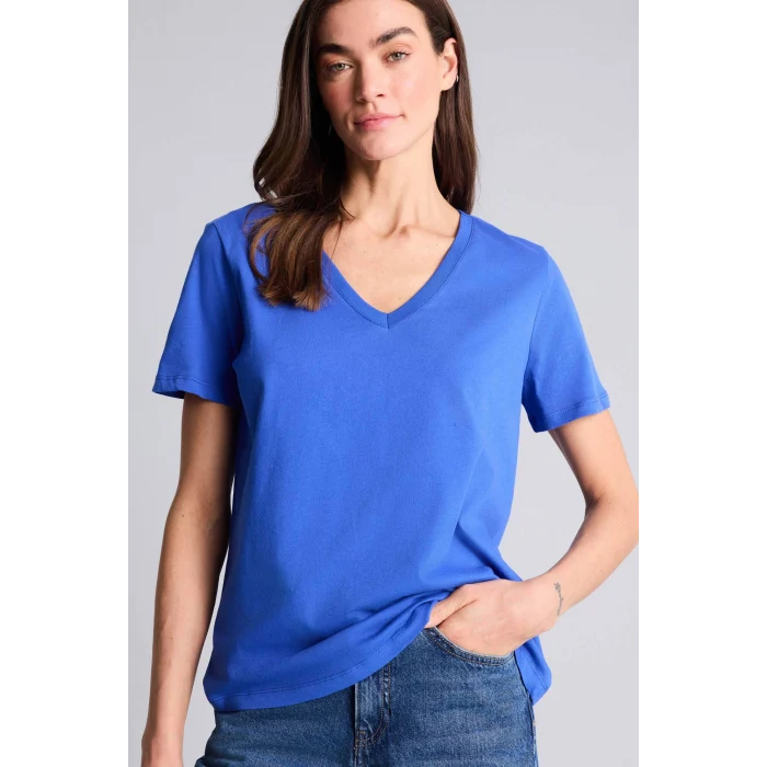 Defacto W9578AZBE46 Mavi Basıc Penye Tişört