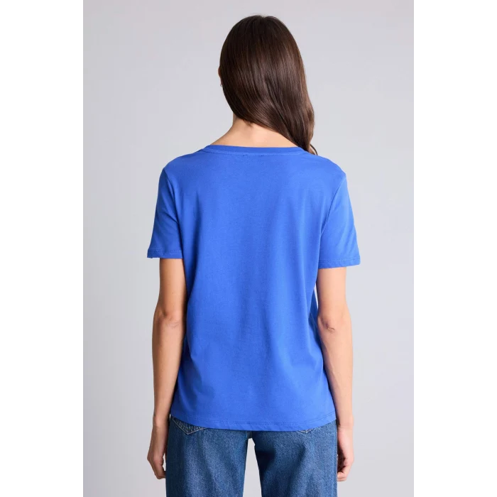 Defacto W9578AZBE46 Mavi Basıc Penye Tişört