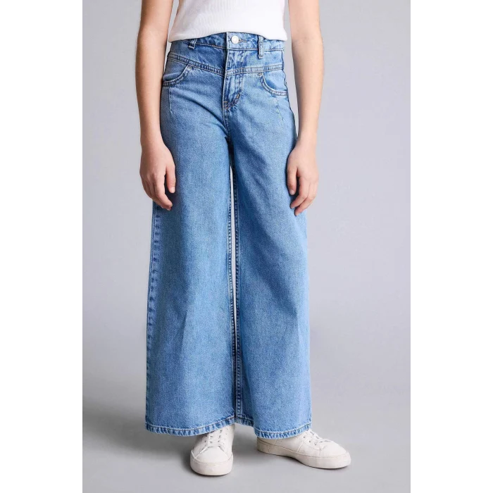 Defacto H0683A8NM28 Mavi Wıde Leg Jean Pantolon Kız Çocuk