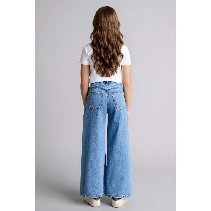 Defacto H0683A8NM28 Mavi Wıde Leg Jean Pantolon Kız Çocuk