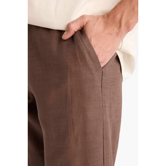 Defacto B4138AXBN534 Kahve Regular Fıt Düz Paça Pamuklu Pantolon