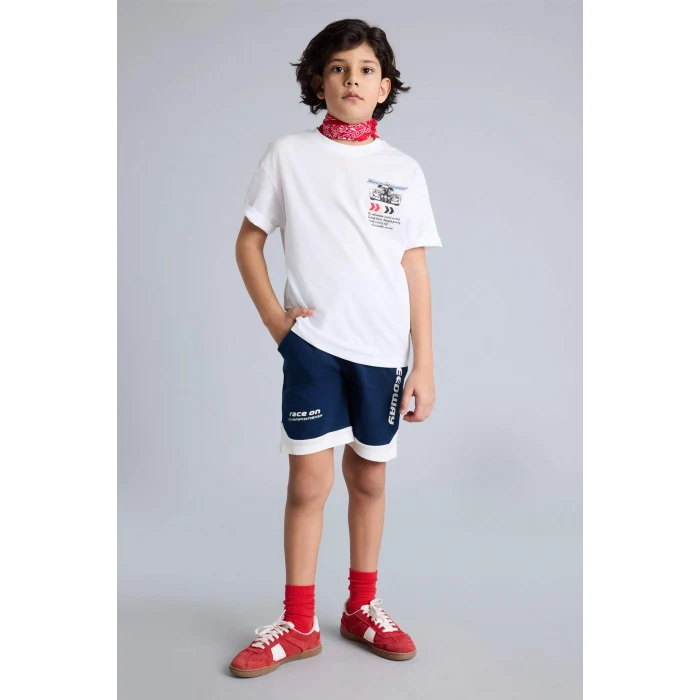 Defacto H0978A8WT34 Beyaz Oversıze Tişört Erkek Çocuk