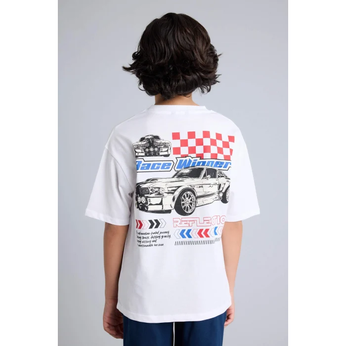 Defacto H0978A8WT34 Beyaz Oversıze Tişört Erkek Çocuk