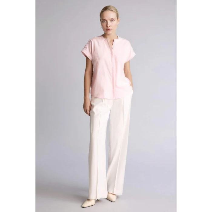 Defacto H1357AXPN74 Pembe Regular Fıt Bisiklet Yaka Flamlı Pamuk Kısa Kollu Gömlek