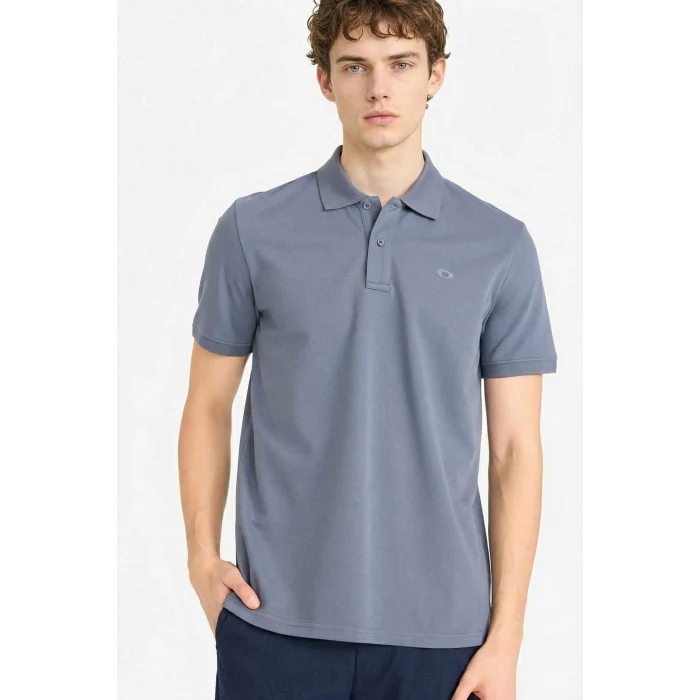 Defacto F9769AXIN269 İndigo Nefes Alabilen Polo Tişört