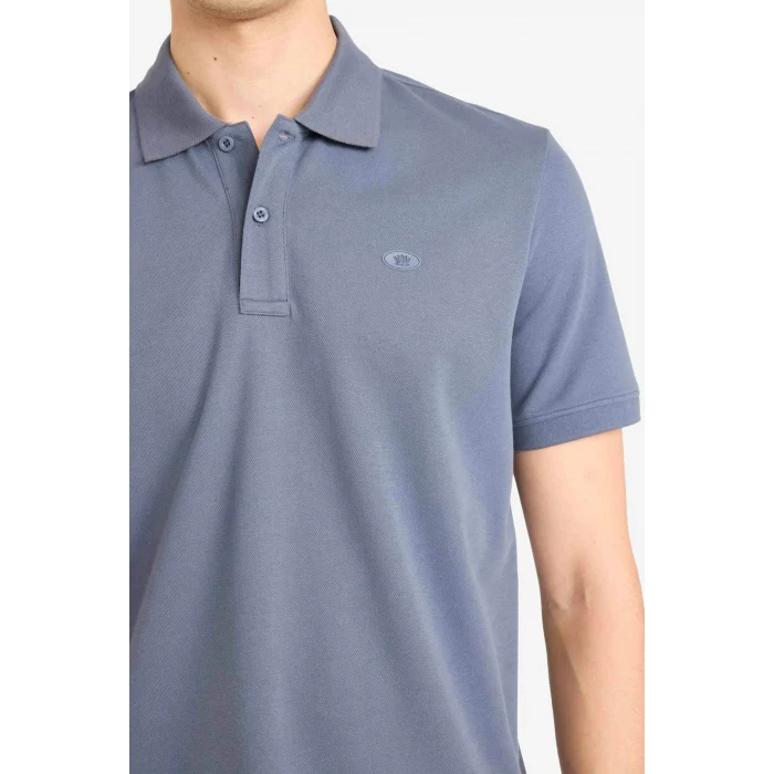 Defacto F9769AXIN269 İndigo Nefes Alabilen Polo Tişört