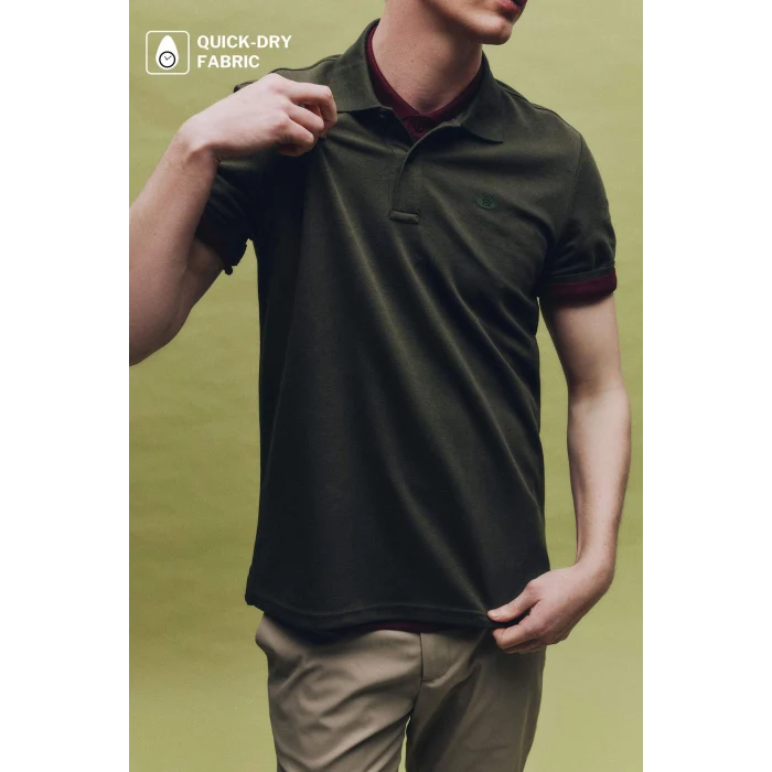 Defacto F9769AXKH244 Haki Nefes Alabilen Polo Tişört