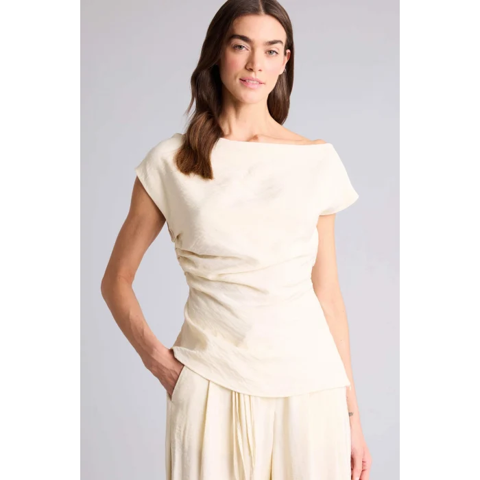 Defacto H0351AXER135 Ekru Fıtted Kayık Yaka Bluz