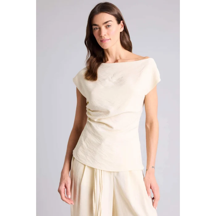 Defacto H0351AXER135 Ekru Fıtted Kayık Yaka Bluz