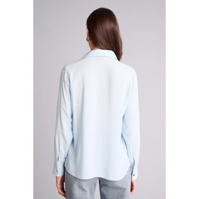 Defacto Z6472AZBE773 Mavi Regular Fıt Uzun Kollu Gömlek