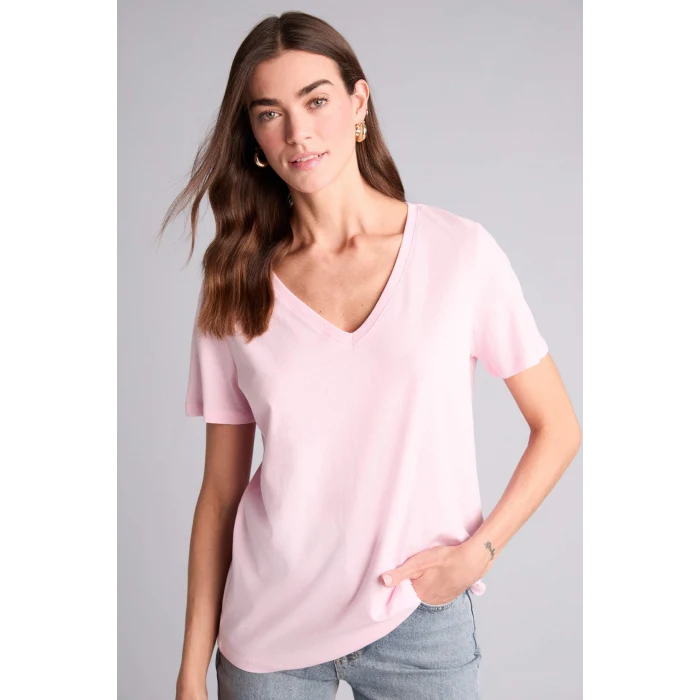 Defacto W9578AZPN441 Pembe Basıc Penye Tişört