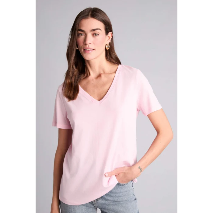 Defacto W9578AZPN441 Pembe Basıc Penye Tişört