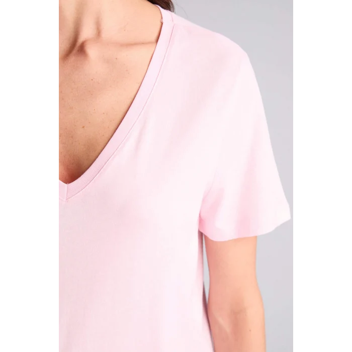 Defacto W9578AZPN441 Pembe Basıc Penye Tişört