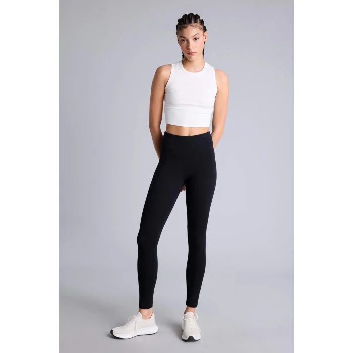 Defacto Z6327AZBK81 Siyah Beli Saran Pamuklu Sporcu Tayt