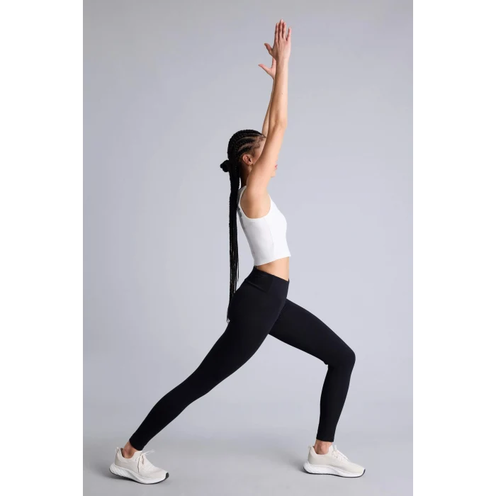 Defacto Z6327AZBK81 Siyah Beli Saran Pamuklu Sporcu Tayt