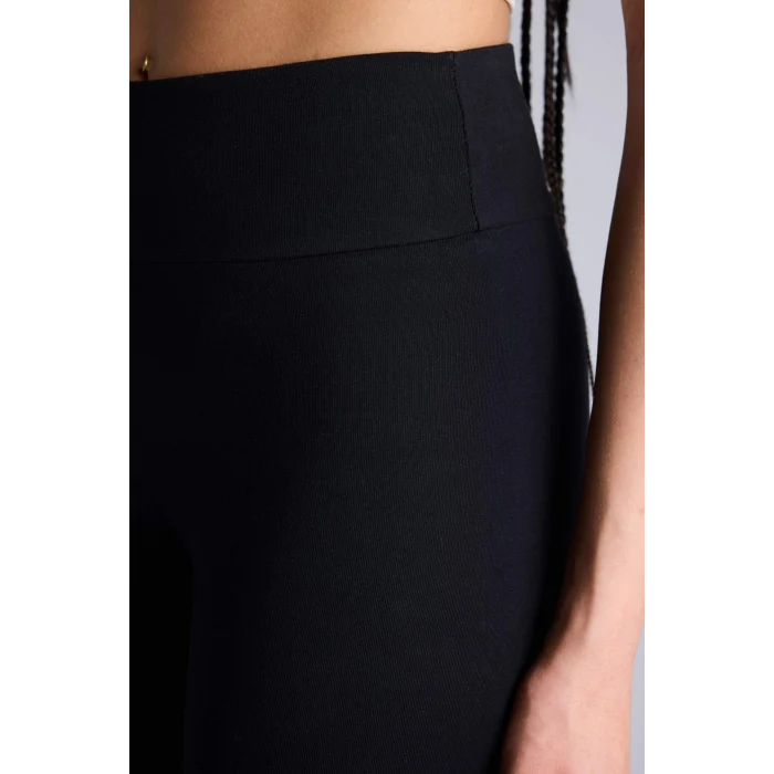 Defacto Z6327AZBK81 Siyah Beli Saran Pamuklu Sporcu Tayt