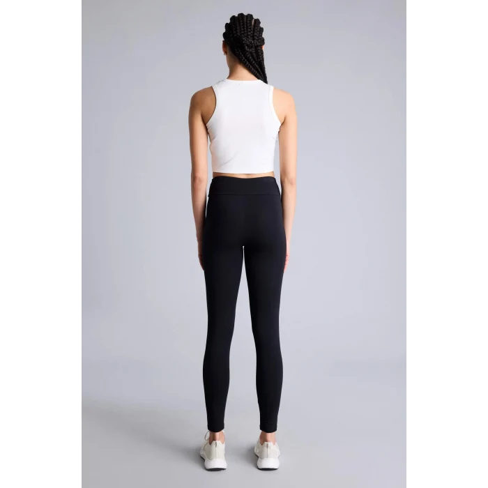 Defacto Z6327AZBK81 Siyah Beli Saran Pamuklu Sporcu Tayt