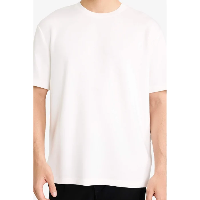 Defacto F9859AXER105 Ekru Regular Fit Basic Tişört