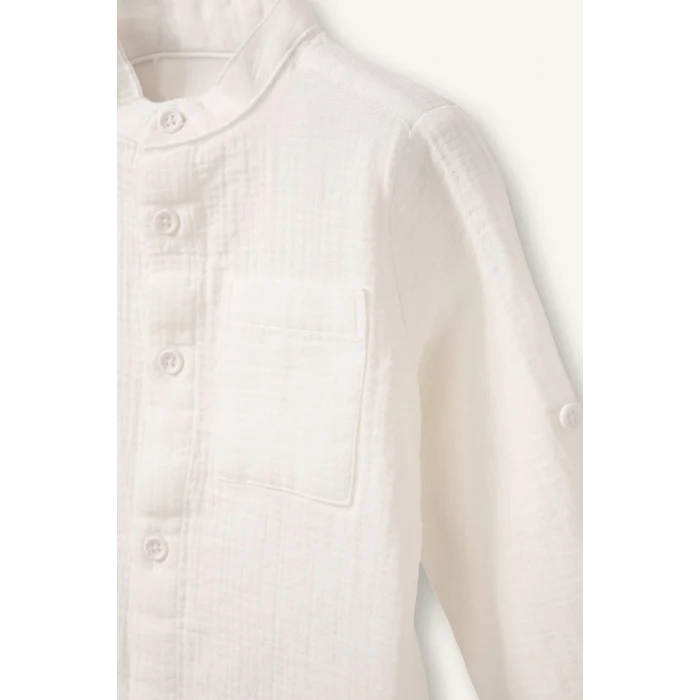 Defacto H6253A5WT34 Beyaz Müslin Gömlek Erkek Bebek