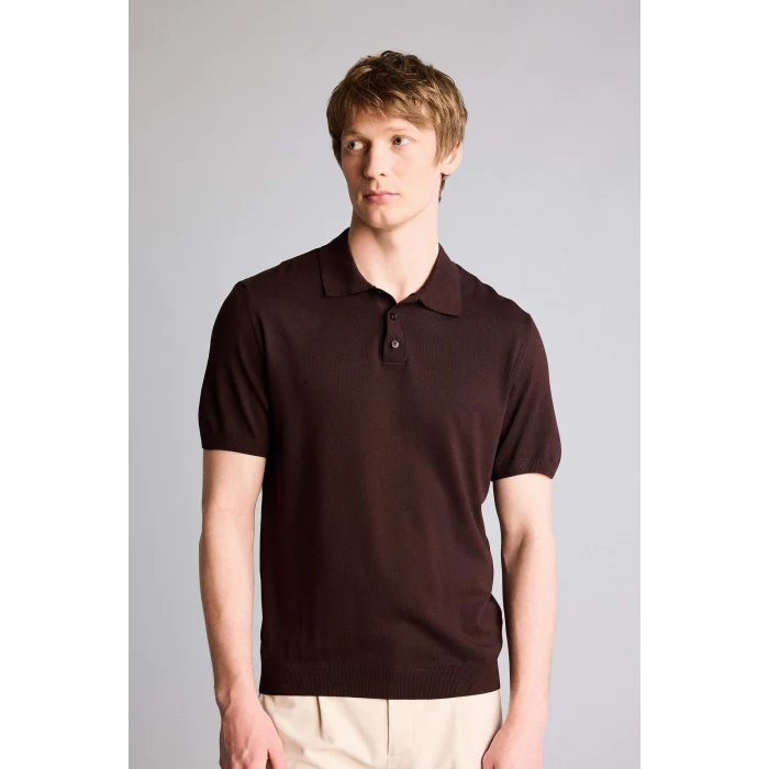 Defacto E3241AXBN340 Kahve Standart Fıt Polo Yaka Triko Kısa Kollu Polo Tişört