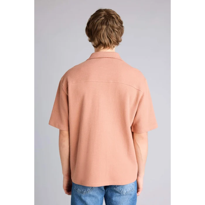 Defacto H1444AXBR496 Bordo Esnek Kumaş Boxy Fit Gömlek