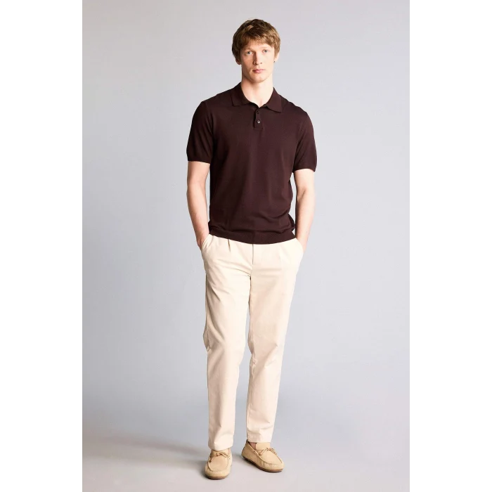 Defacto E3241AXBN340 Kahve Standart Fıt Polo Yaka Triko Kısa Kollu Polo Tişört