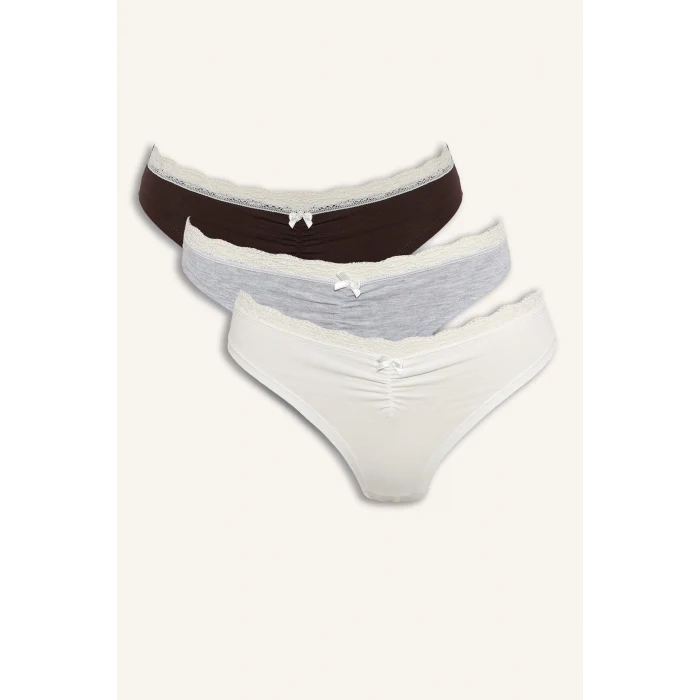 Defacto G8533AXIN230 İndigo Dantel Detaylı 3lü Külot