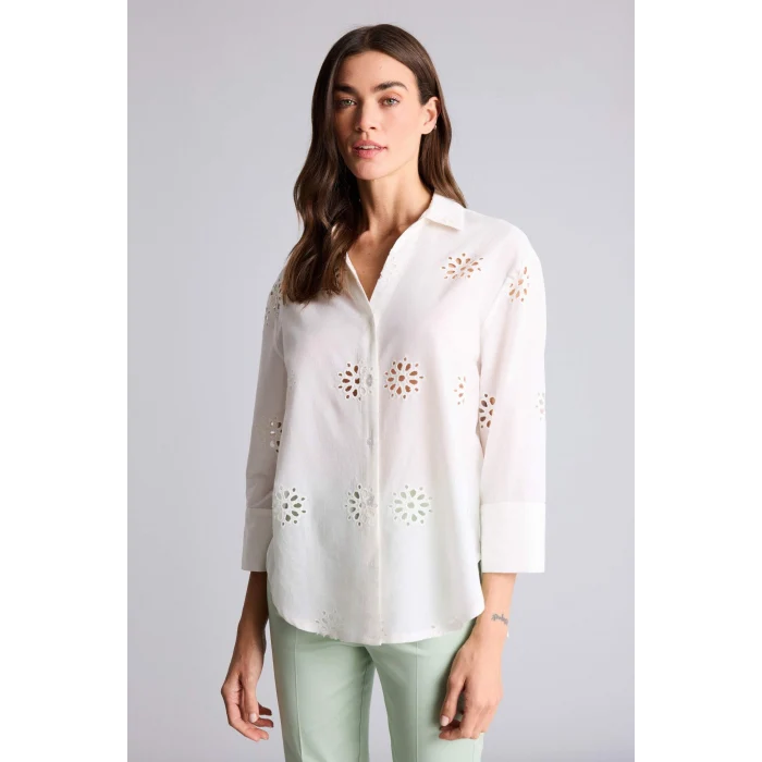 Defacto B5419AXWT18 Beyaz Oversıze Gömlek Yaka Brode Uzun Kollu Gömlek