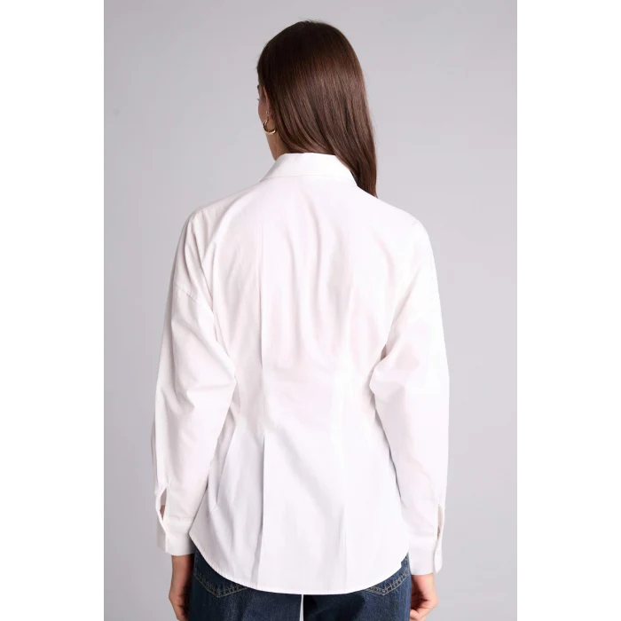 Defacto G8610AXWT34 Beyaz Fıtted Poplin Gömlek